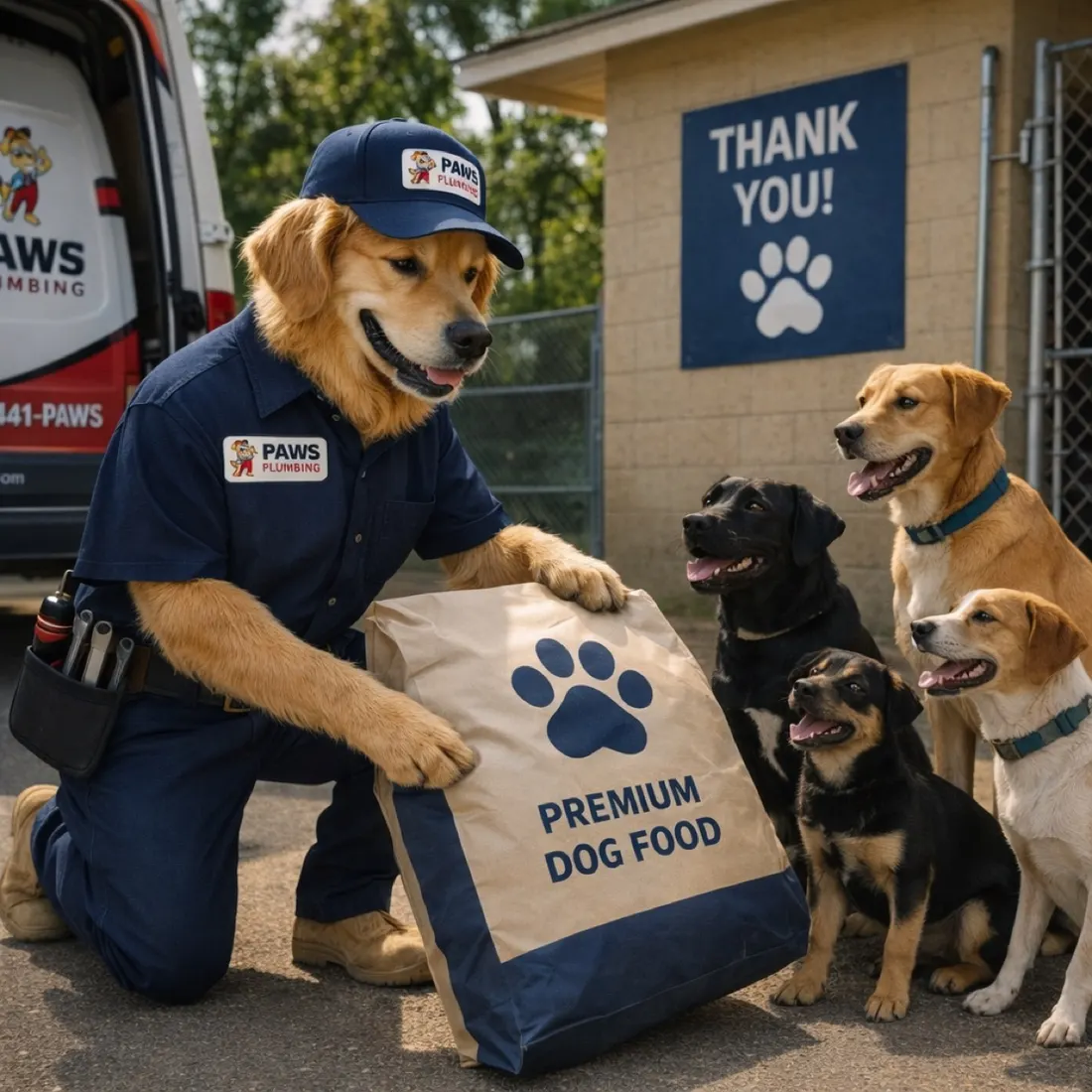 Dog food donation, Paws for a Cause