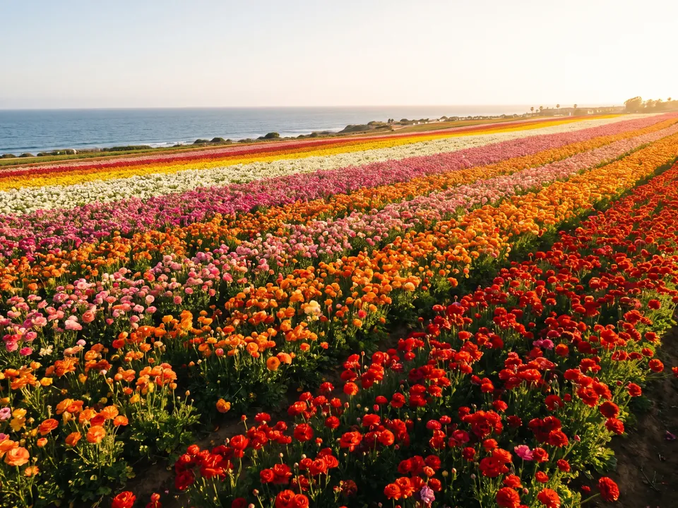 The Carlsbad Flower Fields near our Carlsbad service area