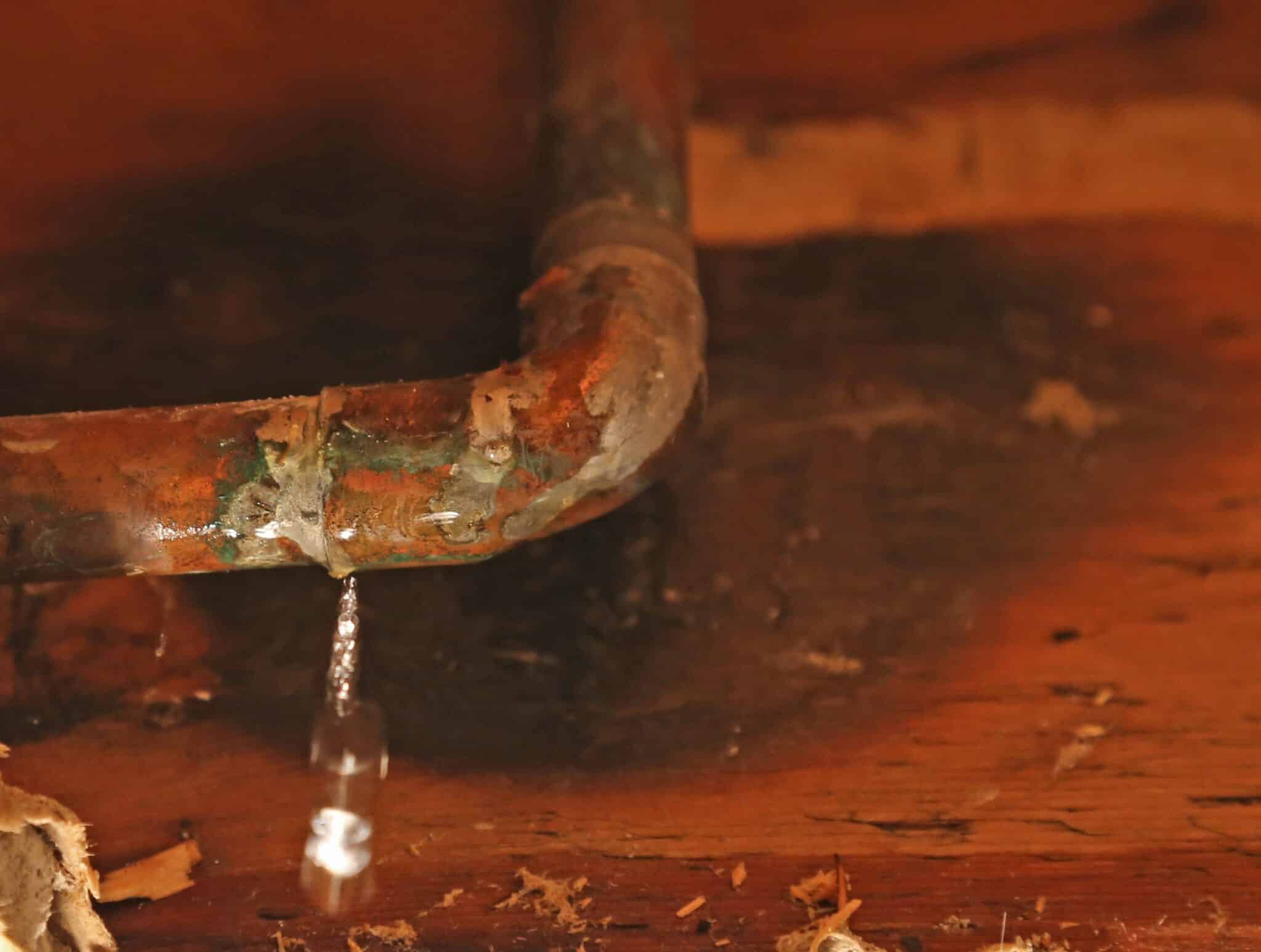 Leaking water pipes, Clean Pipes.